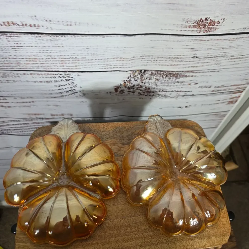 VTG Jeannette Marigold Carnival Depression Glass Candy Nut Dish